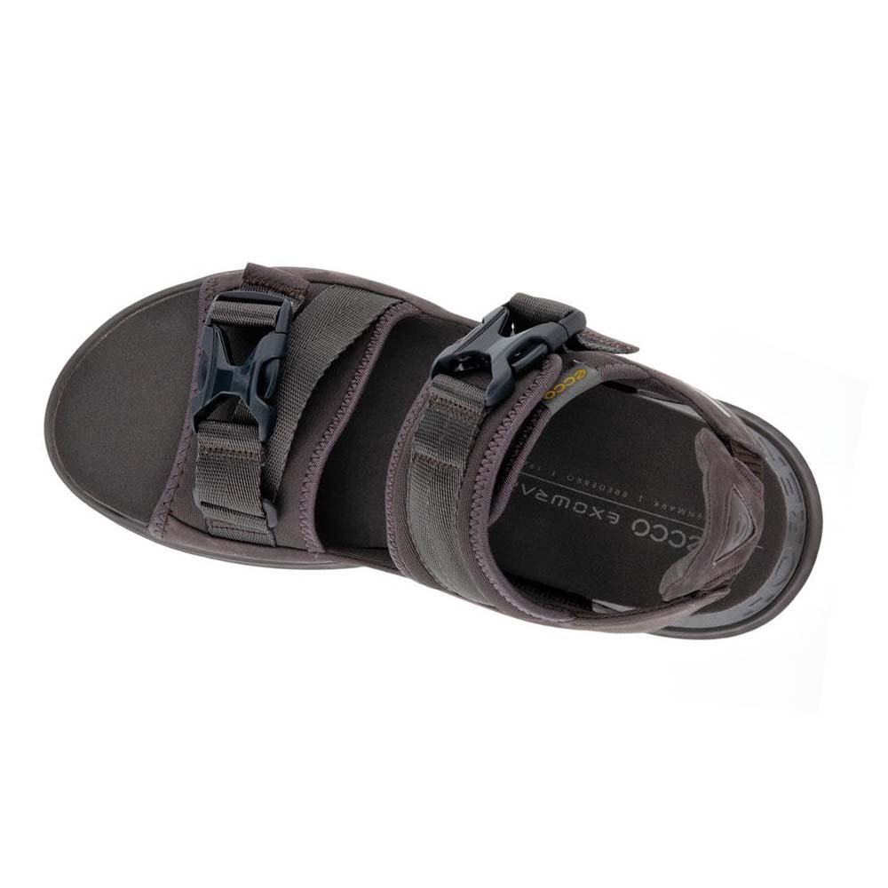 Men's Ecco Exowrap 2 Strap Buckle Sandals Grey | Canada 587BEX